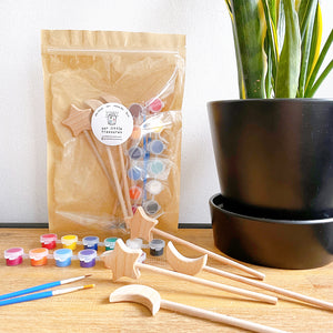 Star Wands Wooden Painting Kit Party Packs