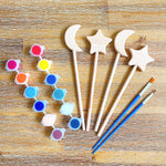 Load image into Gallery viewer, Star and Moon Wands Wooden Painting Kit 
