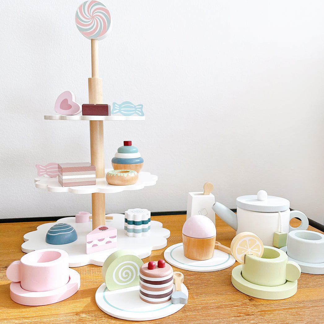 Wooden High Tea Play Set Toddlers - Our Little Treasures