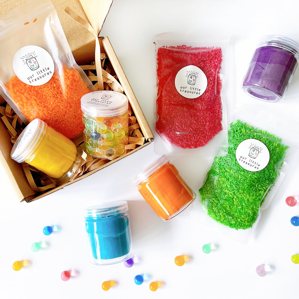 Play Dough and Coloured Rice Sensory Kit