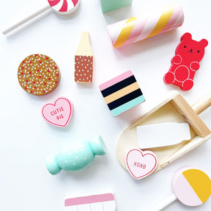 Wooden Lollies Sweets Toys Pretend Play 