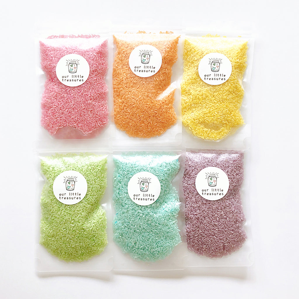 Pastel Coloured Rice - Our Little Treasures
