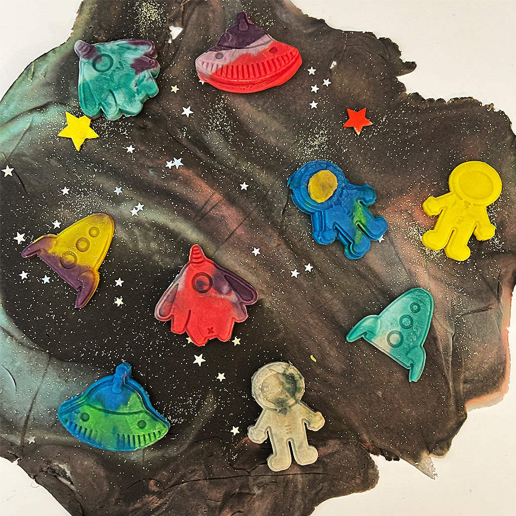 Space Themed Play Dough Invitation 