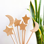 Load image into Gallery viewer, Star and Moon Wands Wooden Painting Kit 
