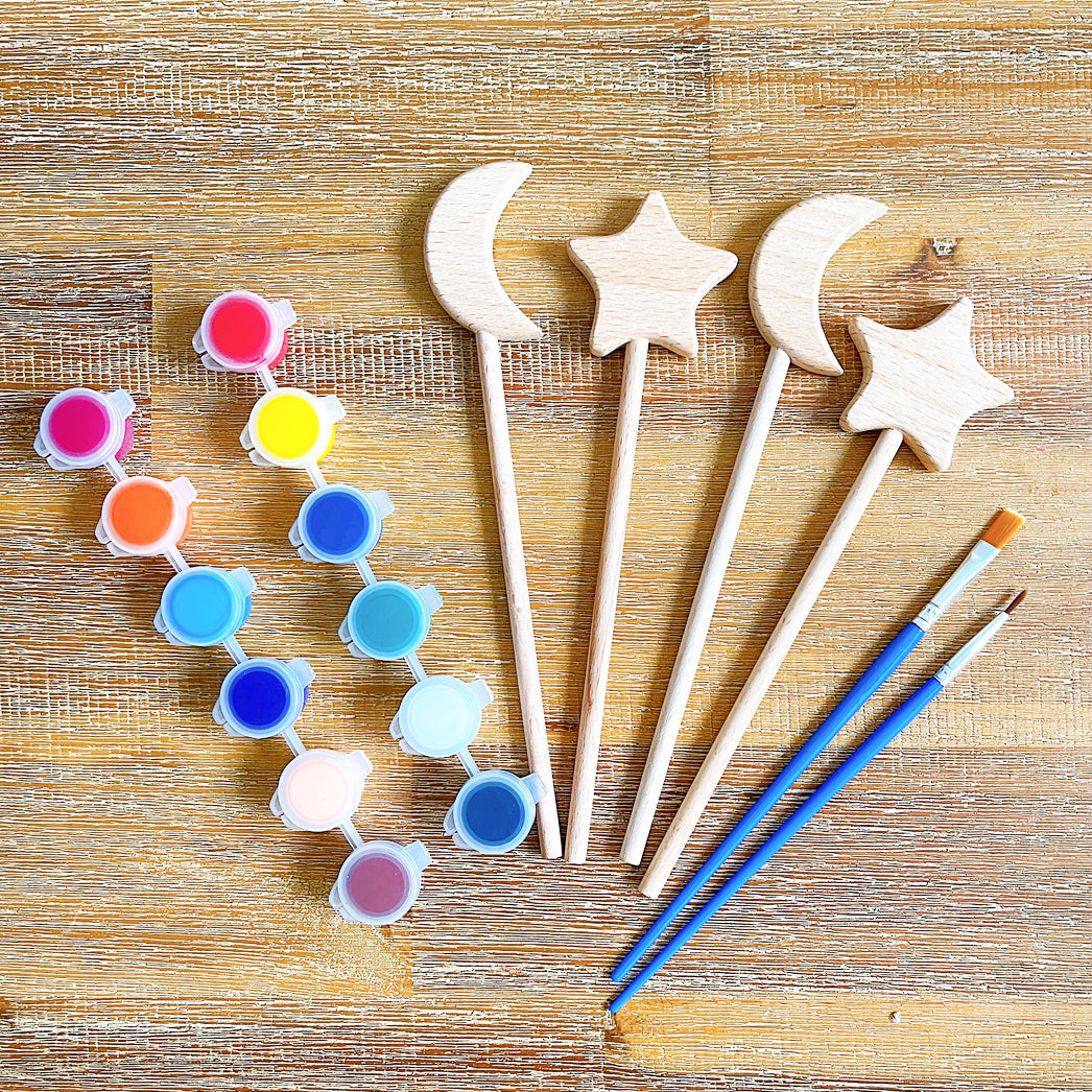 Star and Moon Wands Wooden Painting Kit 